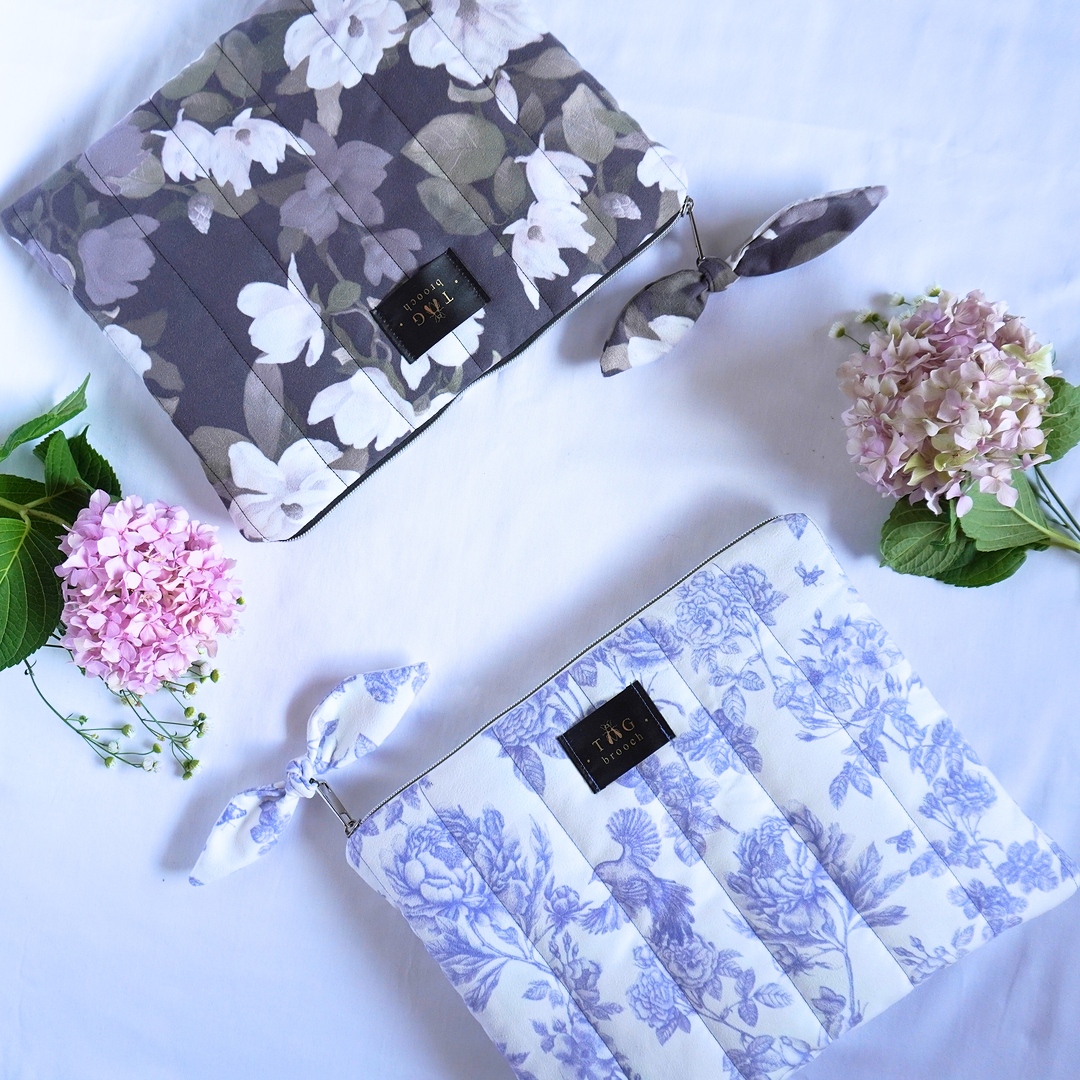 Two handmade iPad cases with floral pattern designed by TGbrooch